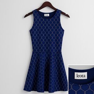 Leota Geometric Navy Mini Dress
